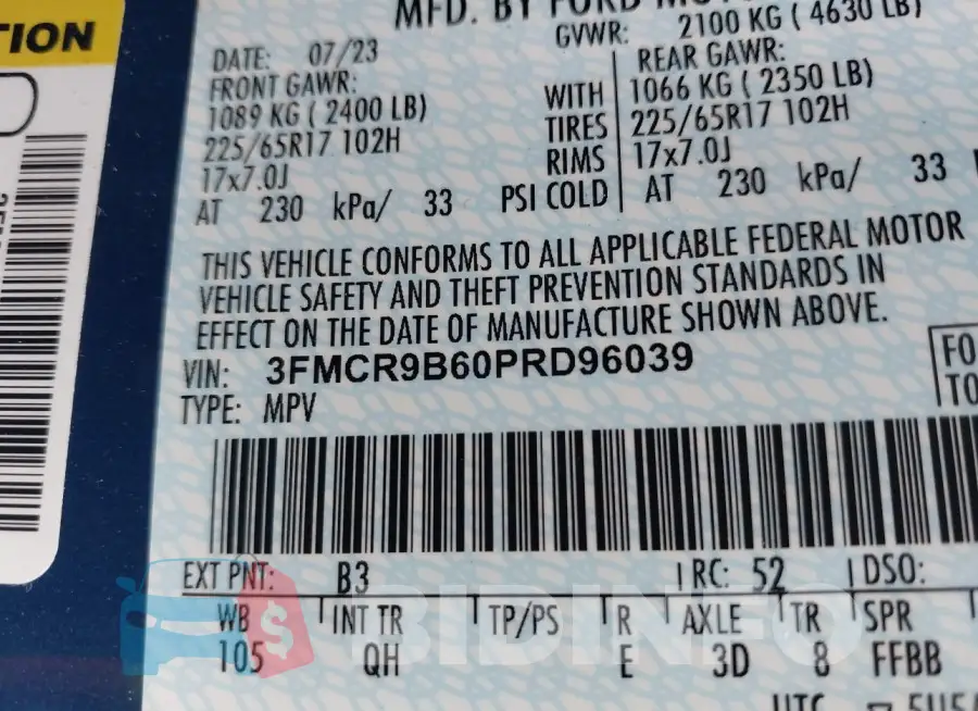 3FMCR9B60PRD96039 Photo# 9
