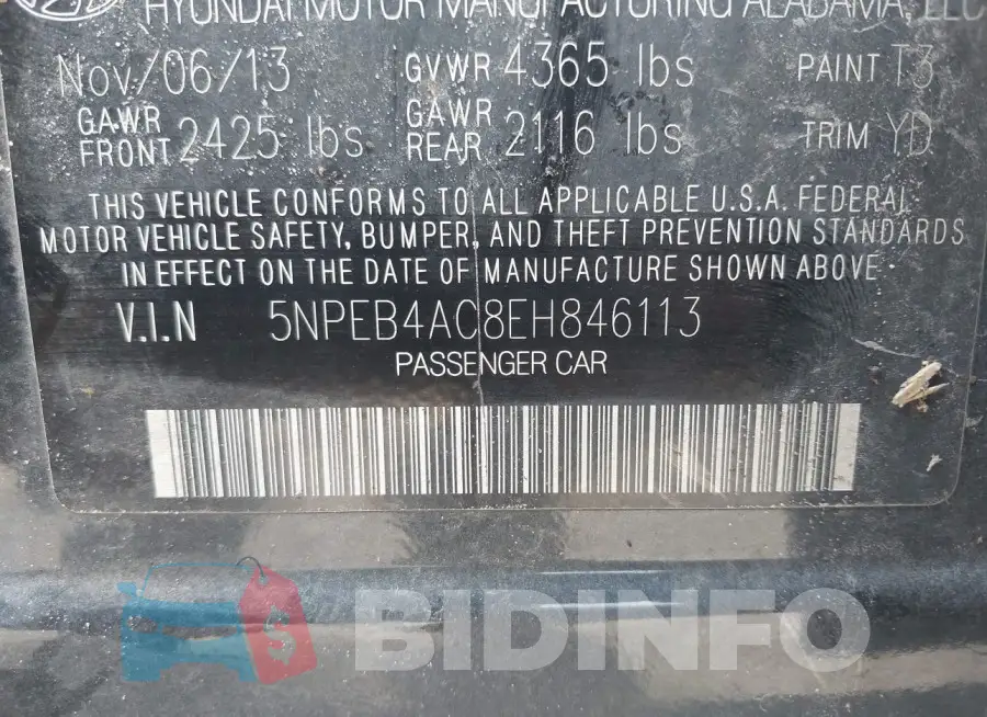 5NPEB4AC8EH846113 Photo# 9