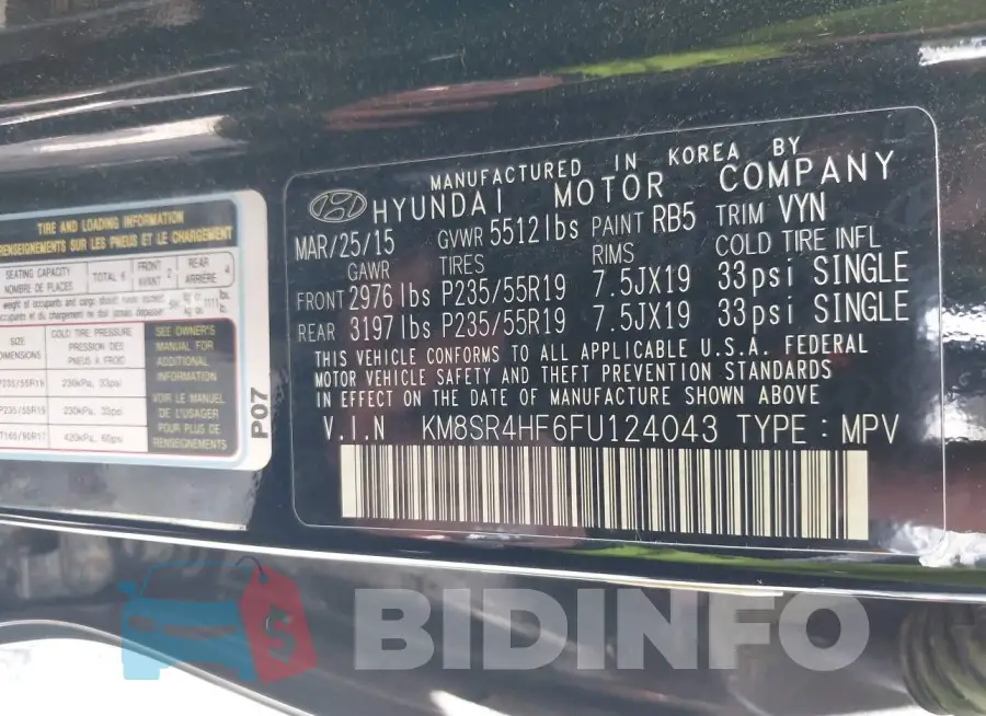KM8SR4HF6FU124043 Photo# 9