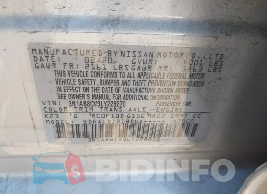 3N1AB8CV3LY228270 Photo# 9