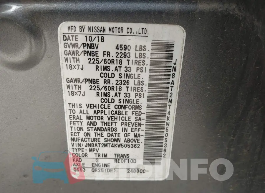 JN8AT2MT4KW505362 Photo# 9