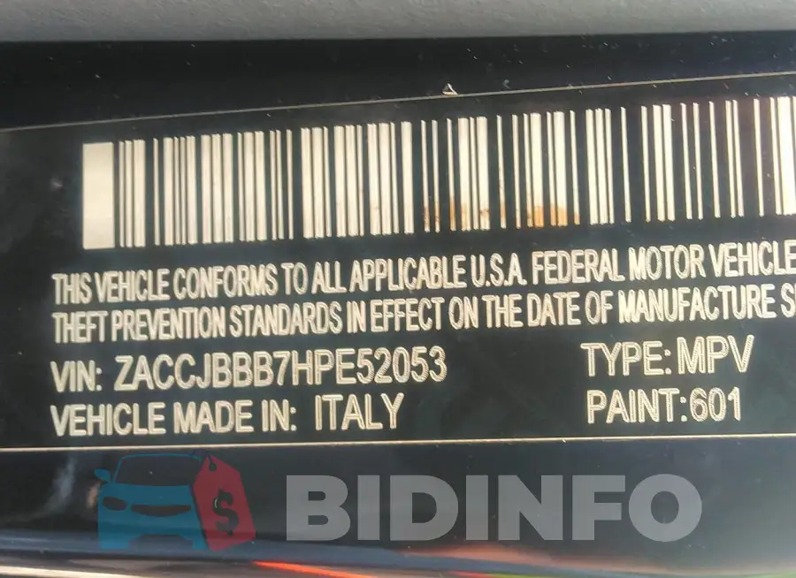 ZACCJBBB7HPE52053 Photo# 9