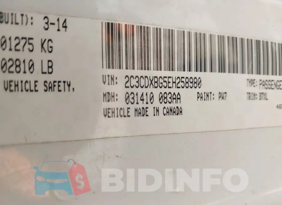 2C3CDXBG5EH258980 Photo# 9