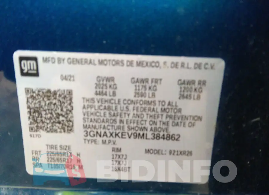 3GNAXKEV9ML384862 Photo# 9