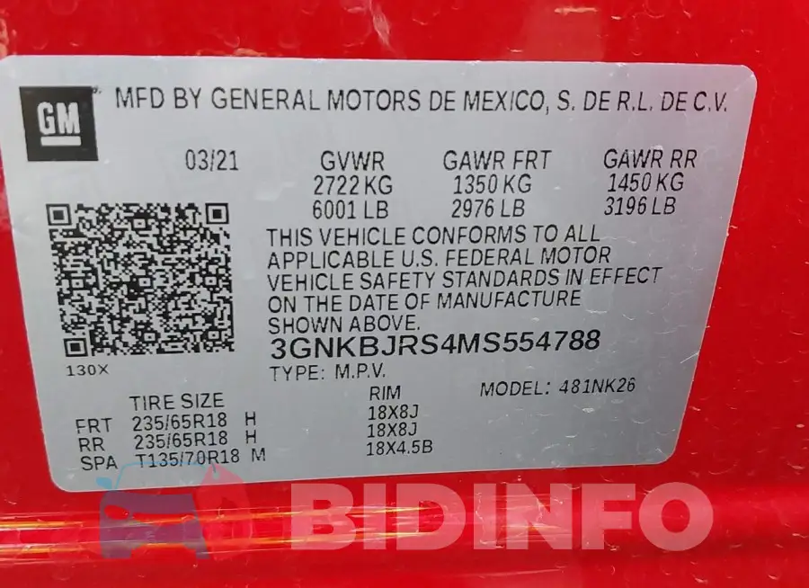 3GNKBJRS4MS554788 Photo# 9