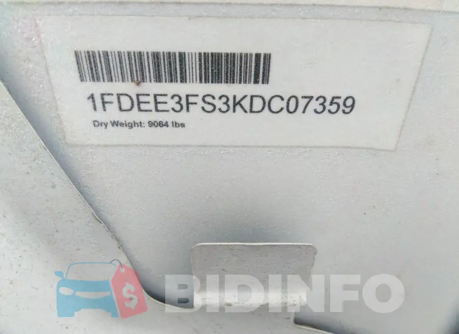 1FDEE3FS3KDC07359 Photo# 9