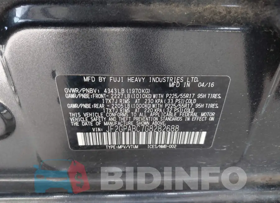 JF2GPABC7G8282688 Photo# 9