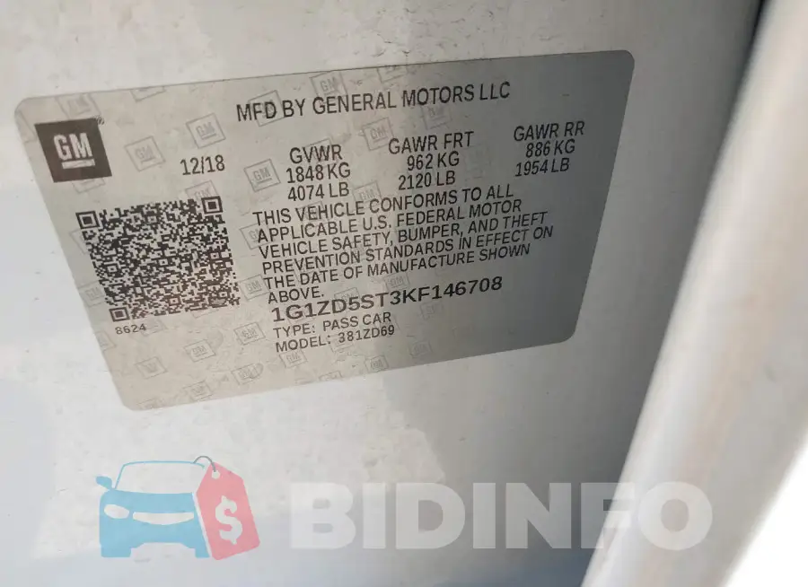 1G1ZD5ST3KF146708 Photo# 9