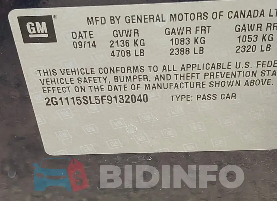 2G1115SL5F9132040 Photo# 9