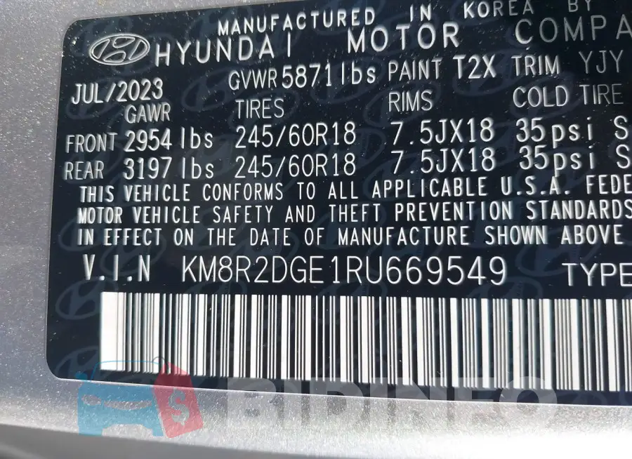 KM8R2DGE1RU669549 Photo# 9