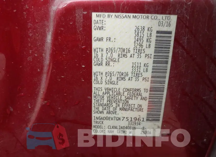 1N6AD0EV7GN751961 Photo# 9