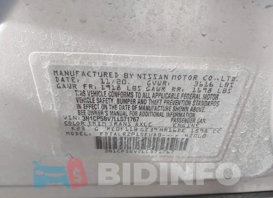 3N1CP5BV7LL571767 Photo# 9