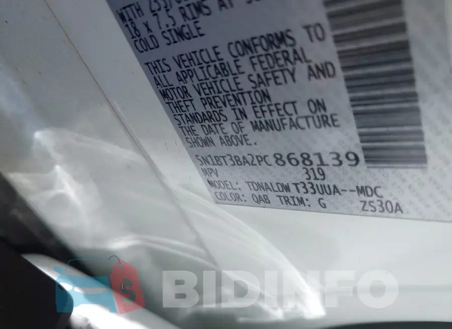 5N1BT3BA2PC868139 Photo# 9