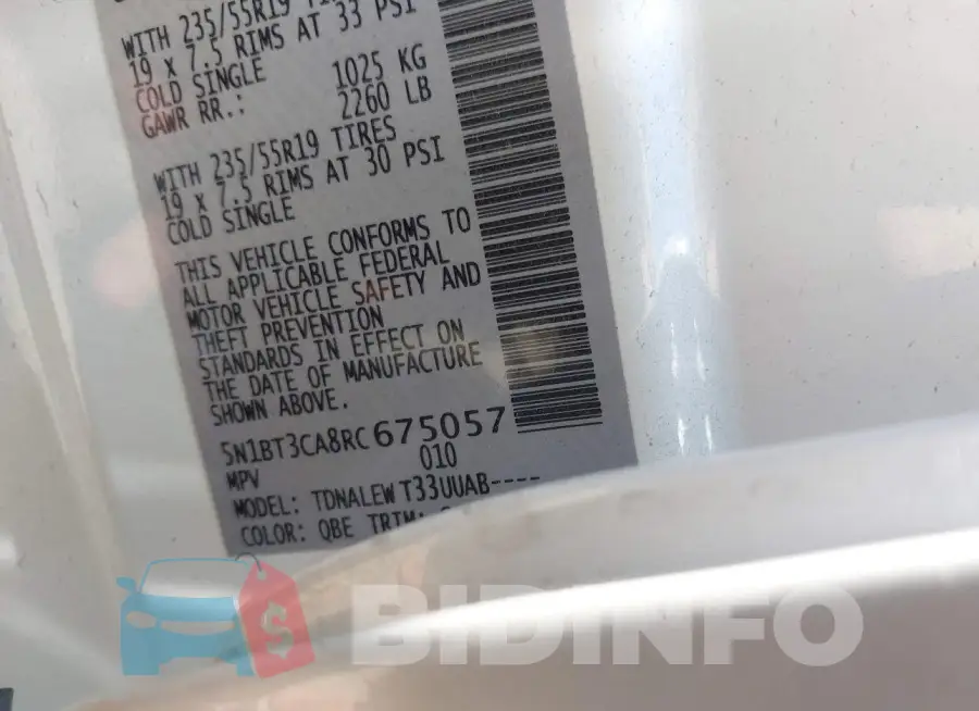 5N1BT3CA8RC675057 Photo# 9