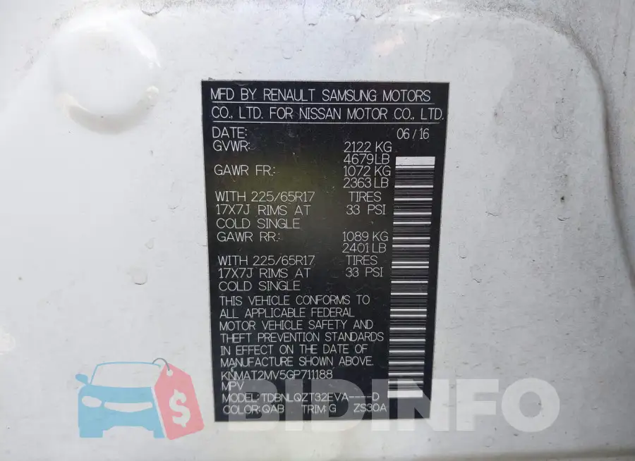 KNMAT2MV5GP711188 Photo# 9