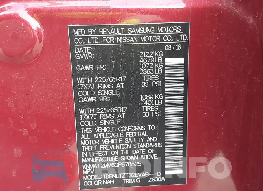 KNMAT2MV6GP678525 Photo# 9