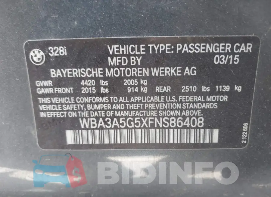 WBA3A5G5XFNS86408 Photo# 9