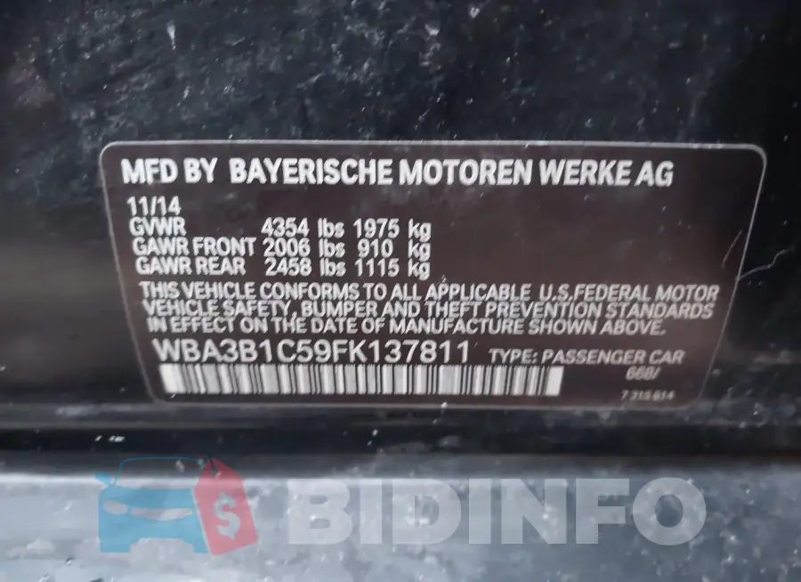 WBA3B1C59FK137811 Photo# 9