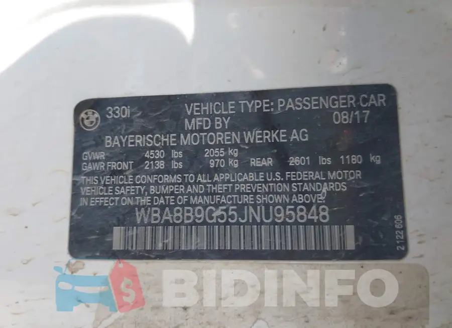 WBA8B9G55JNU95848 Photo# 9