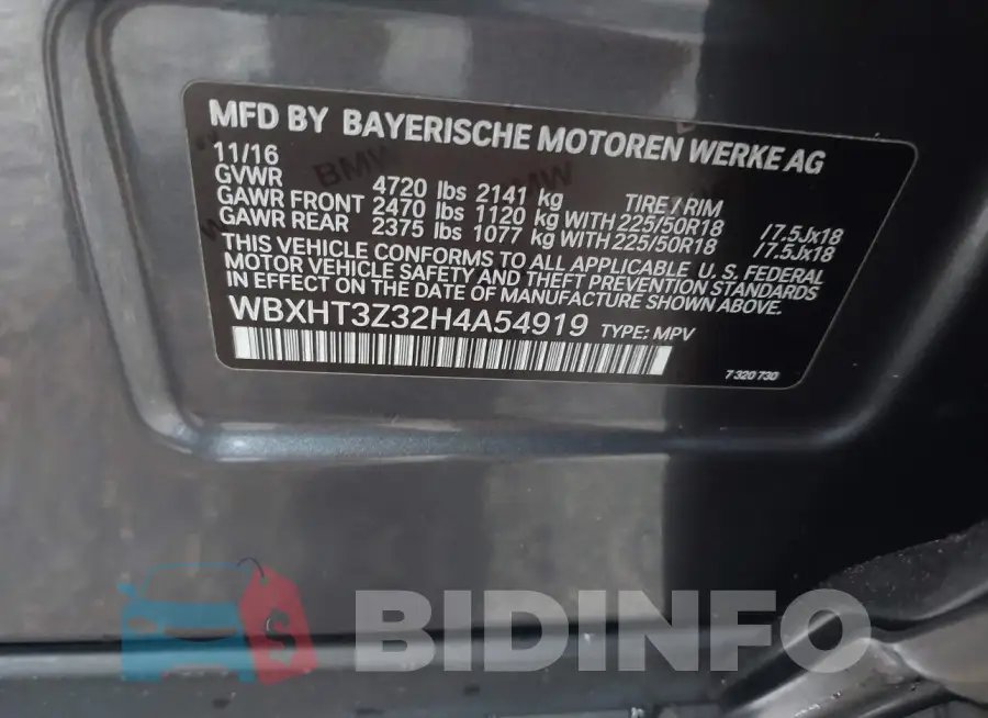 WBXHT3Z32H4A54919 Photo# 8