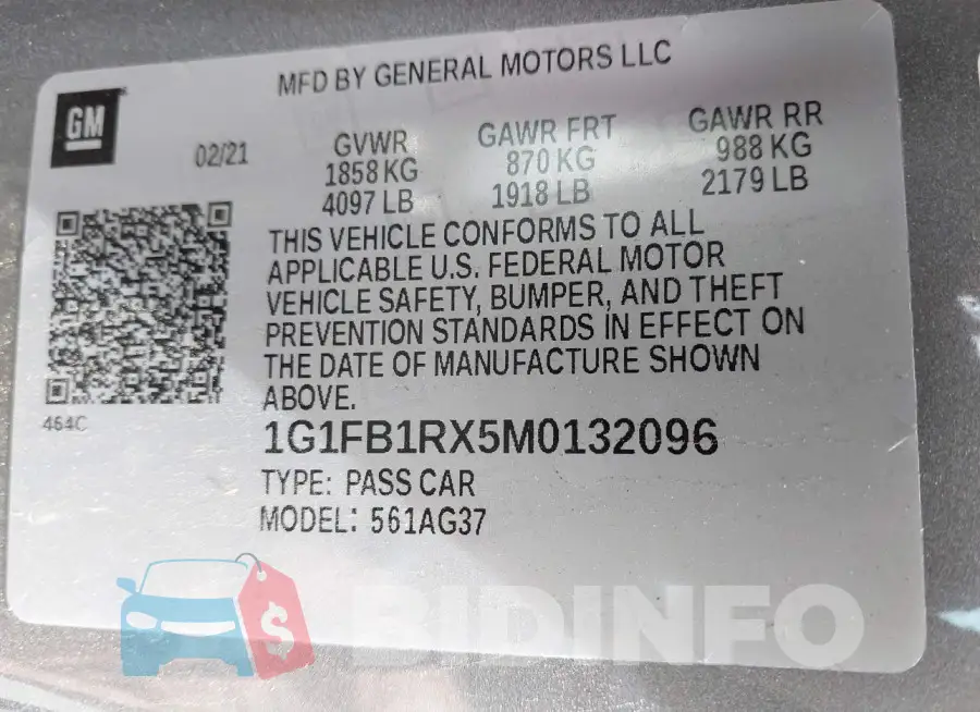 1G1FB1RX5M0132096 Photo# 9