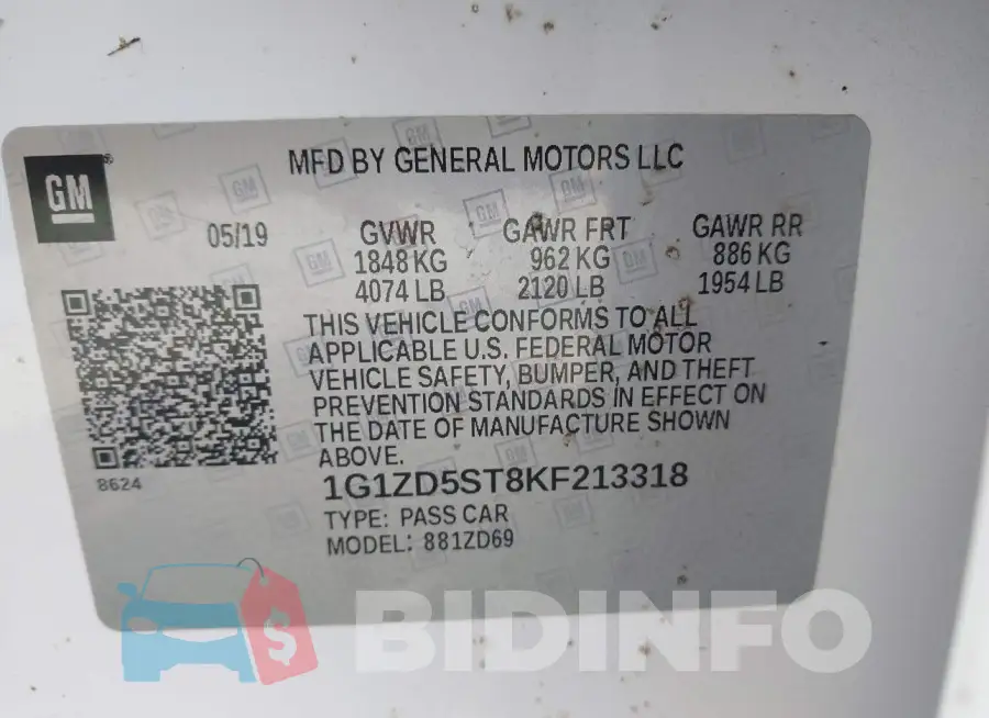1G1ZD5ST8KF213318 Photo# 9