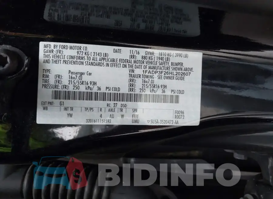 1FADP3F26HL202607 Photo# 9