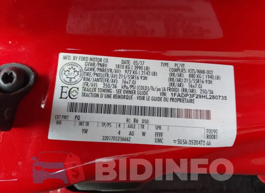 1FADP3F29HL280735 Photo# 9