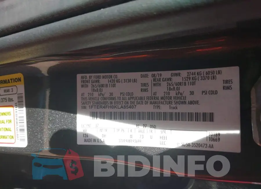 1FTER4FH0KLA85407 Photo# 9