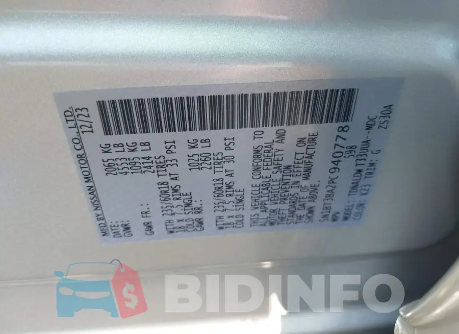 5N1BT3BA2PC940778 Photo# 9