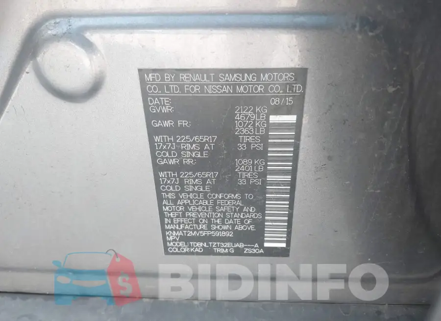 KNMAT2MV5FP591892 Photo# 9