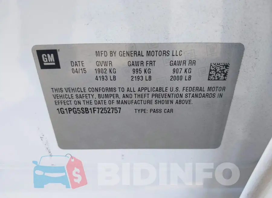 1G1PG5SB1F7252757 Photo# 9