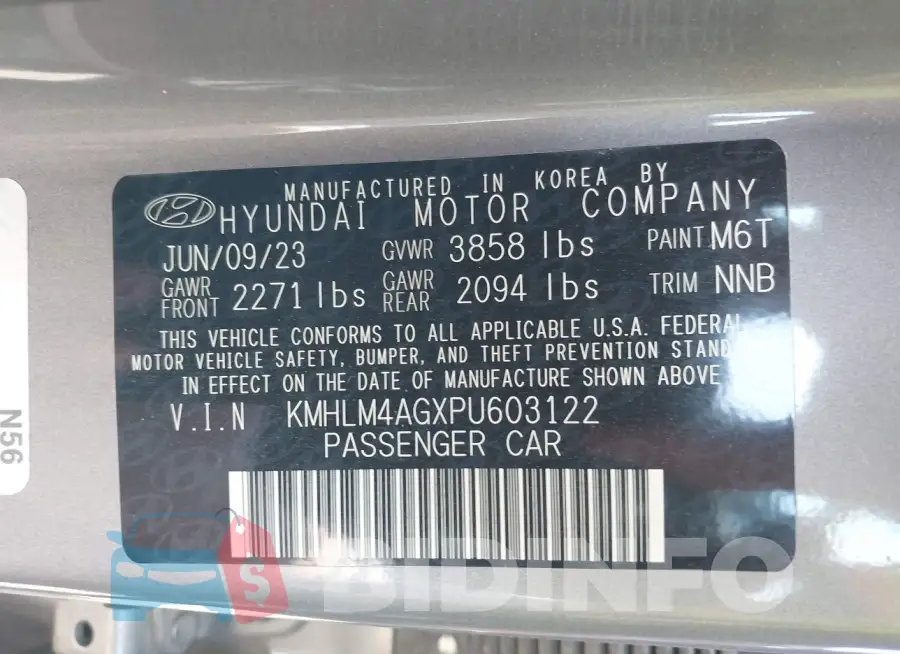 KMHLM4AGXPU603122 Photo# 9