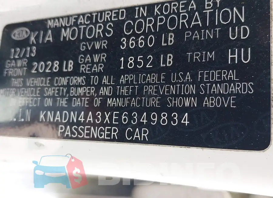 KNADN4A3XE6349834 Photo# 9