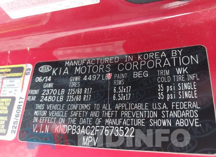 KNDPB3AC2F7673522 Photo# 9