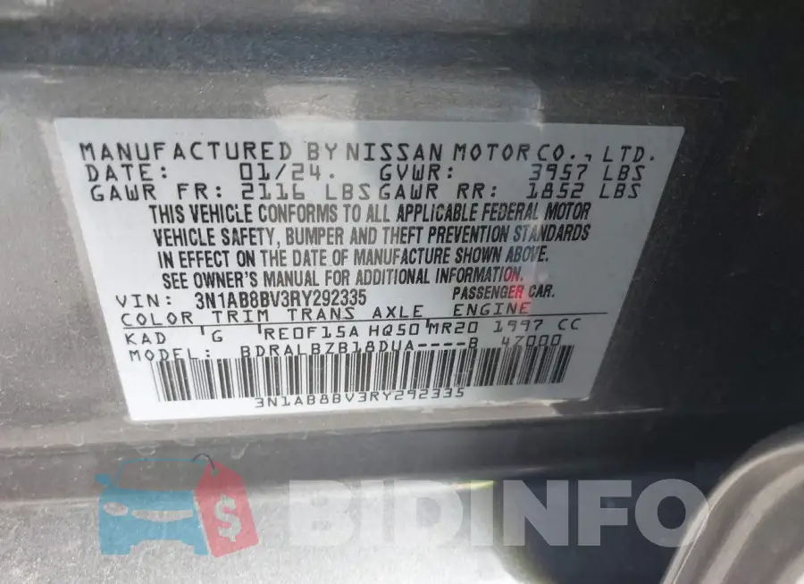 3N1AB8BV3RY292335 Photo# 9