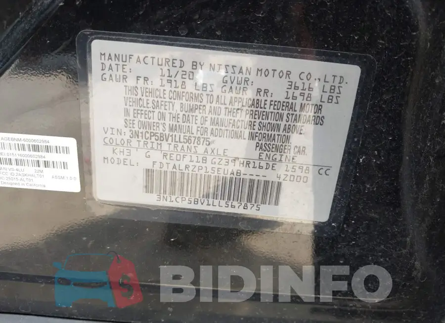 3N1CP5BV1LL567875 Photo# 18