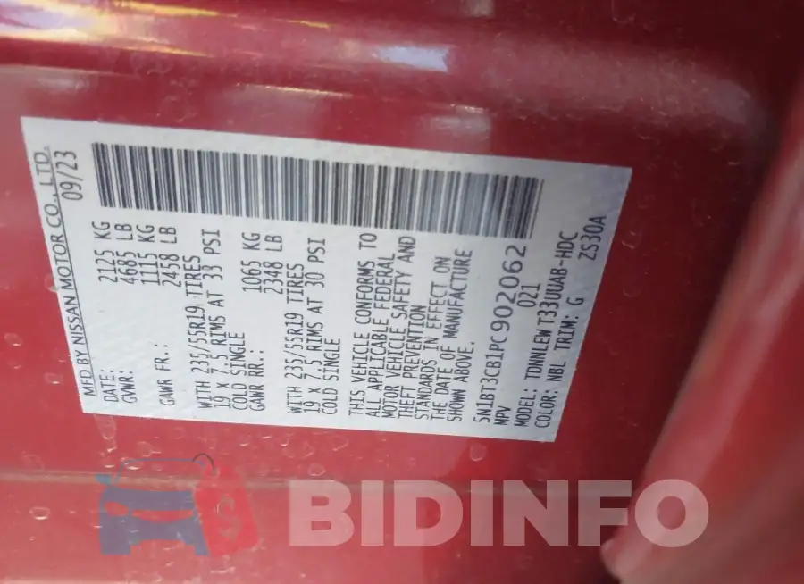 5N1BT3CB1PC902062 Photo# 9
