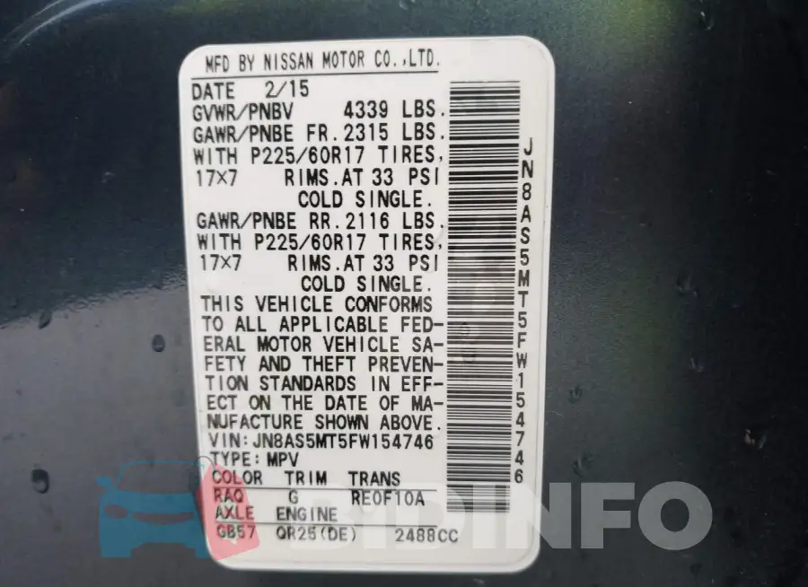JN8AS5MT5FW154746 Photo# 9