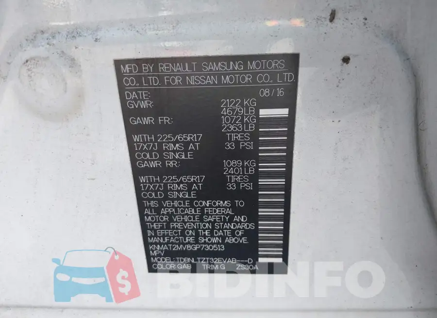 KNMAT2MV8GP730513 Photo# 9