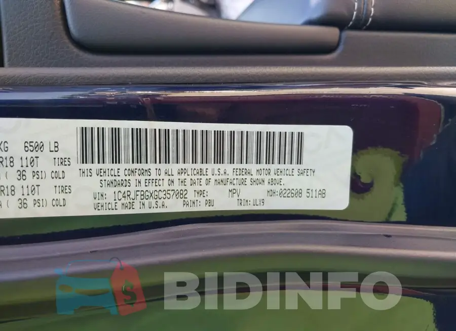 1C4RJFBGXGC357082 Photo# 9