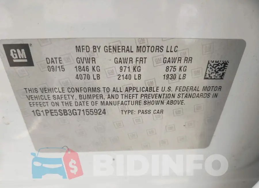 1G1PE5SB3G7155924 Photo# 9