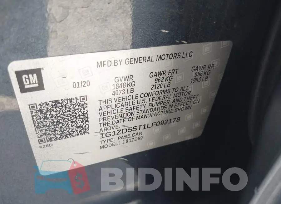 1G1ZD5ST1LF092178 Photo# 9