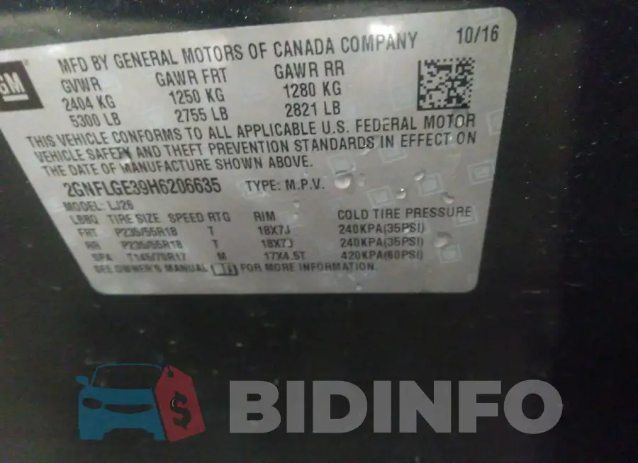 2GNFLGE39H6206635 Photo# 9