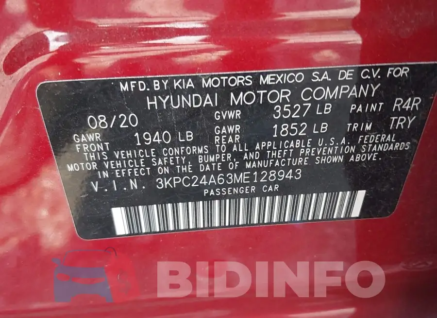 3KPC24A63ME128943 Photo# 9