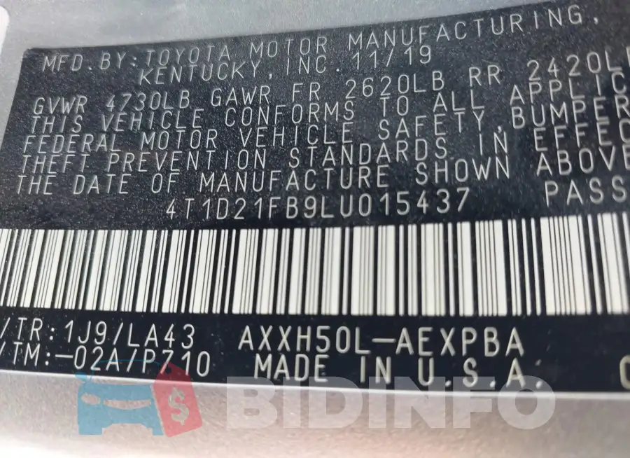 4T1D21FB9LU015437 Photo# 9