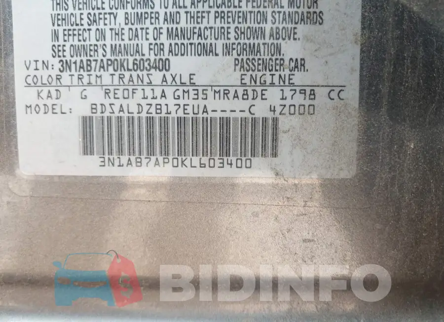 3N1AB7AP0KL603400 Photo# 9