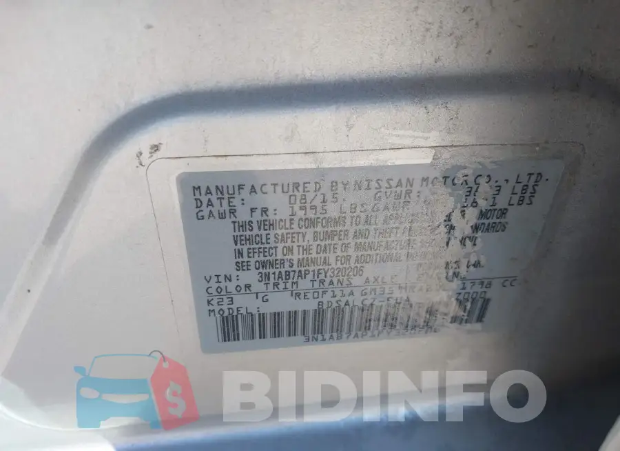 3N1AB7AP1FY320206 Photo# 9