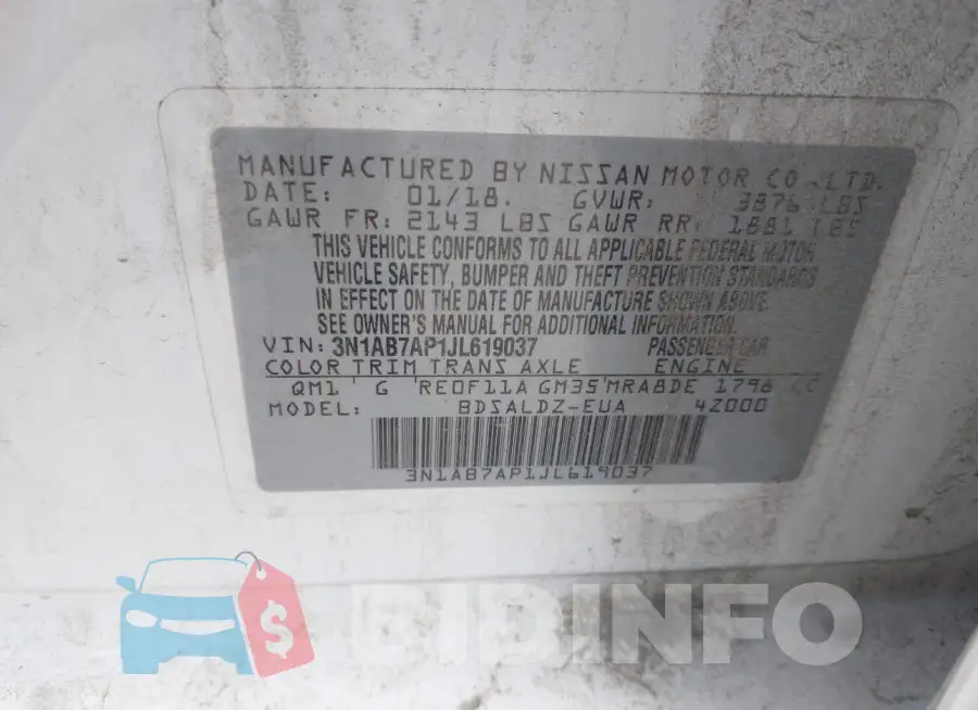 3N1AB7AP1JL619037 Photo# 9