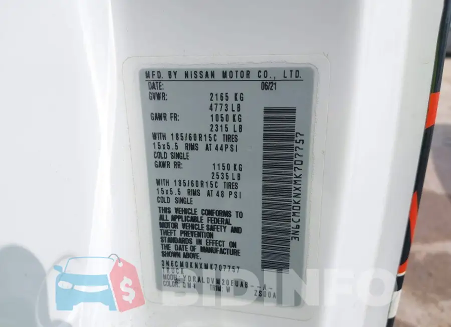 3N6CM0KNXMK707757 Photo# 9